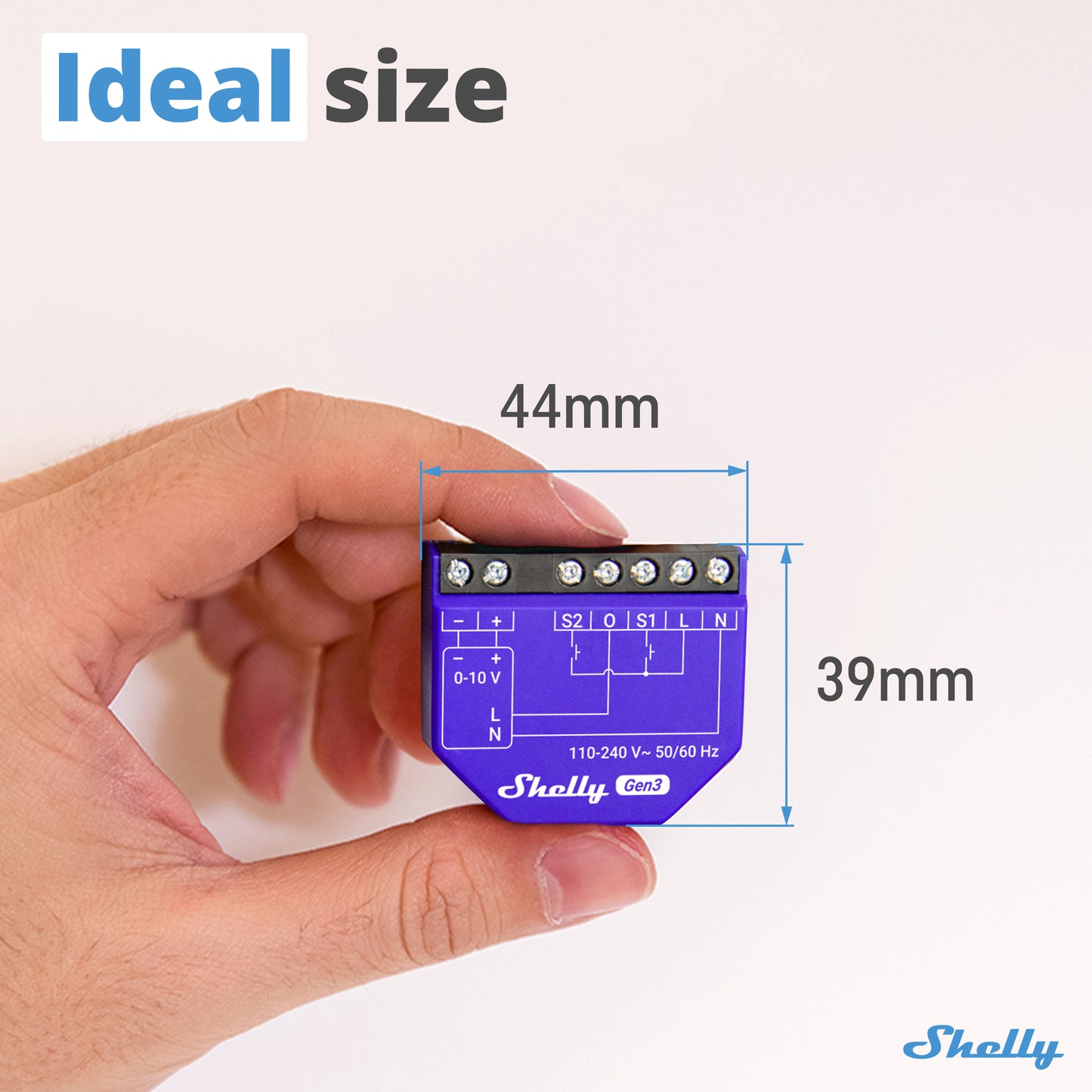 Regulador de intensidad Shelly 0/1-10 V PM Gen 3