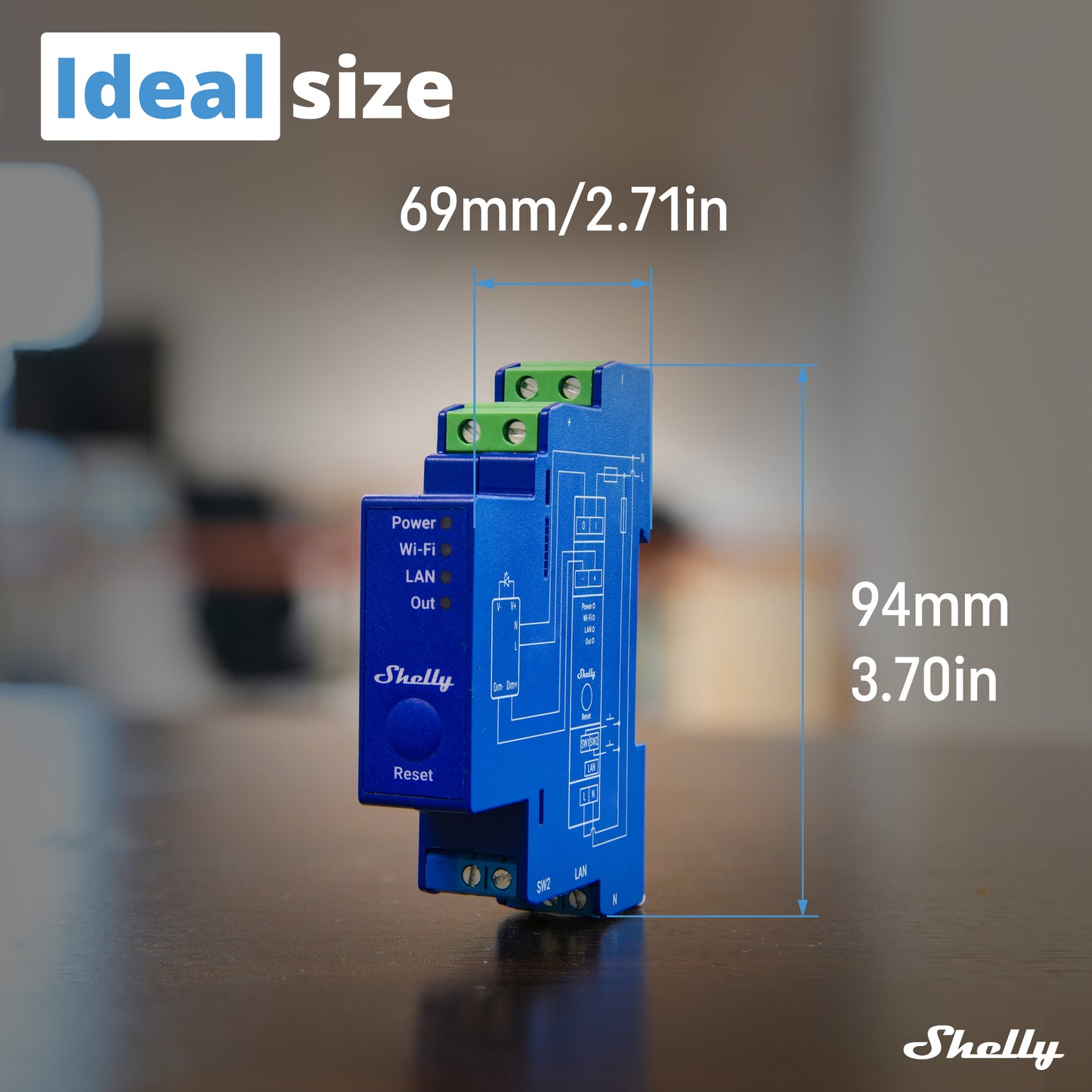 Regulador de intensidad Shelly Pro 0/1-10 V PM