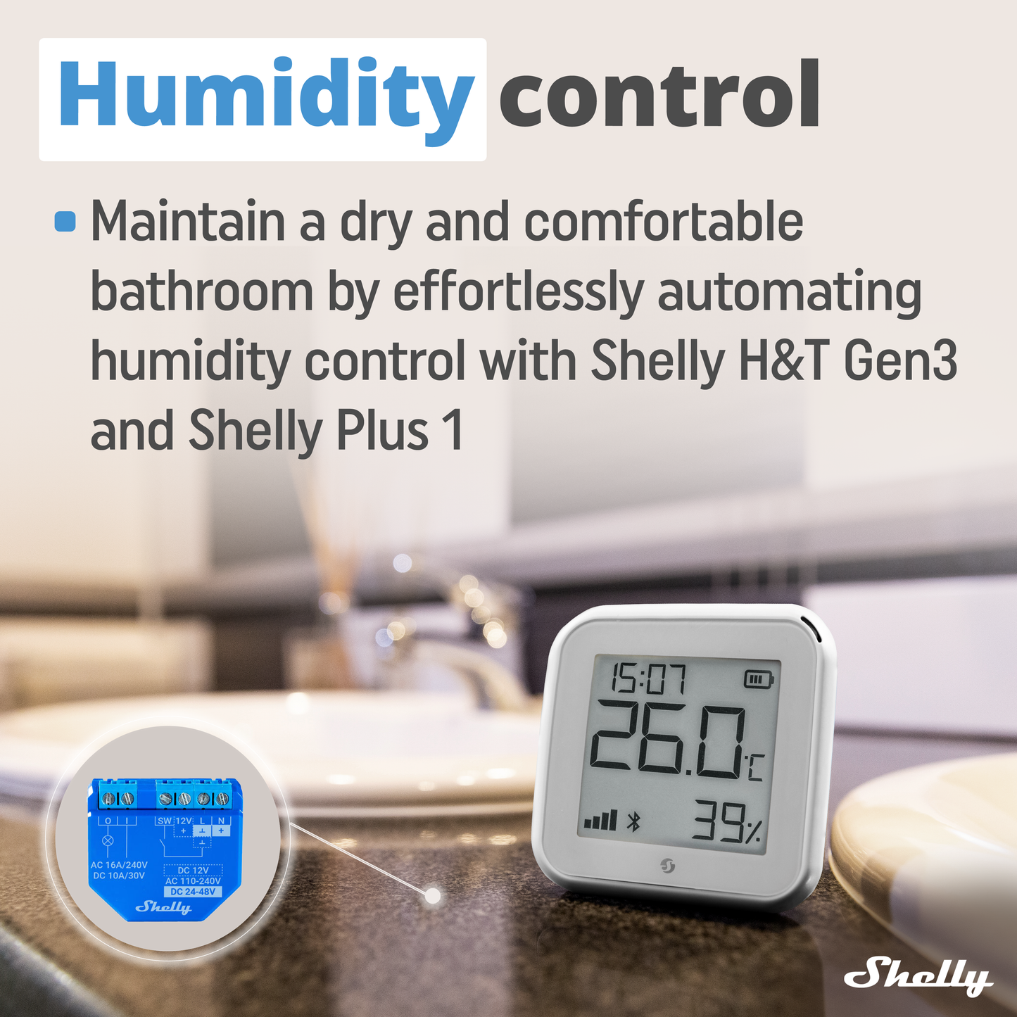 Shelly Gen 3 H&T White