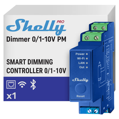 Regulador de intensidad Shelly Pro 0/1-10 V PM