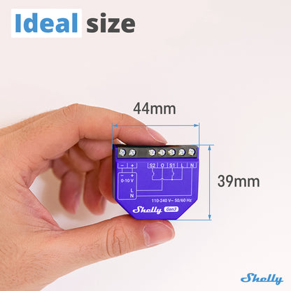 Regulador de intensidad Shelly 0/1-10 V PM Gen 3