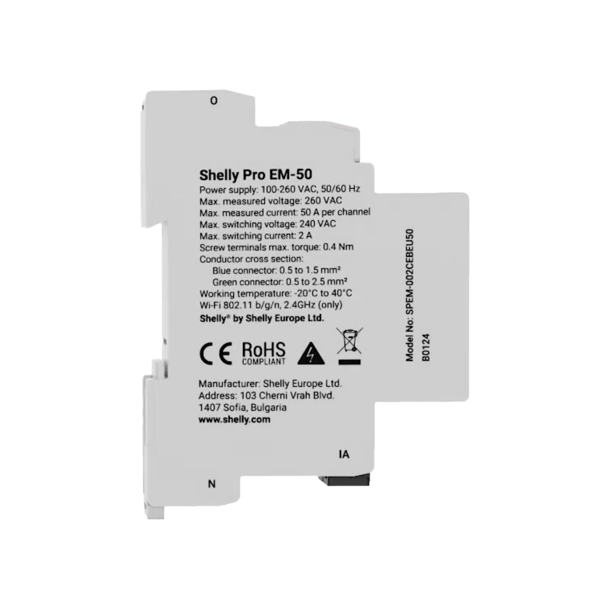 Shelly Pro EM - 50A (con 2 CT de 50A)
